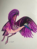 Violet Wings – Original Framed Watercolor